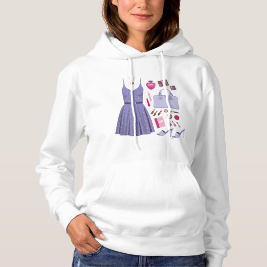 Pull À Capuche Jeu de mode violet (Devant)