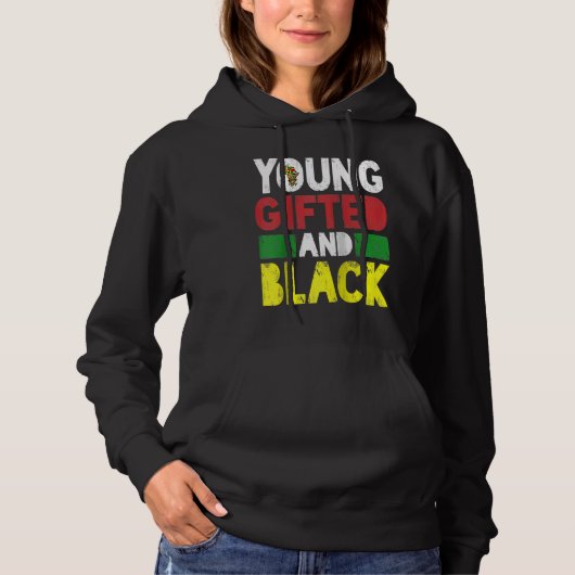 Pull À Capuche Jeune et fierté africaine noire Mois de l'histoire (Devant)