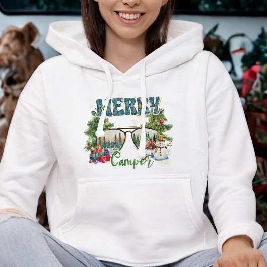 Pull À Capuche Joli arbre de Noël moderne élégant rouge vert vert