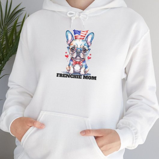 Pull À Capuche Joli Bouledogue Français Drapeau Américain avec de