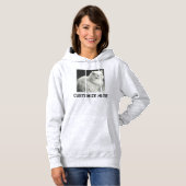 Pull À Capuche Joli Chat Blanc Fluffy Sur Texte Noir Ash Photo d' (Devant entier)
