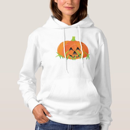 Pull À Capuche Joli Citrouille d'Halloween Jack-O-Lantern (Devant)