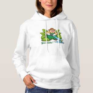 Pull À Capuche Joli dessin animé d'agriculteur de jardinage