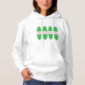 Pull À Capuche Joli Noël Simple Arbre Design Vert (Devant)
