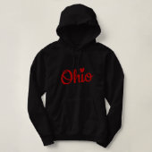 Pull À Capuche Joli Ohio Rouge Script OH Carte Aimer Accueil Buck (Design devant)
