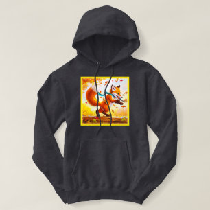 Pull À Capuche Joli Renard Rouge dans la peinture de saison d'aut