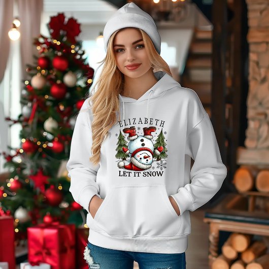 Pull À Capuche Joli Snowman : Laisser neiger Noël Joie