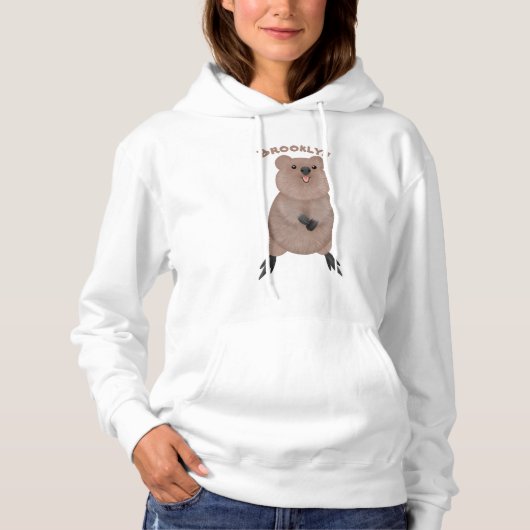 Pull À Capuche Joli sourire mignon dessin animé quokka (Devant)