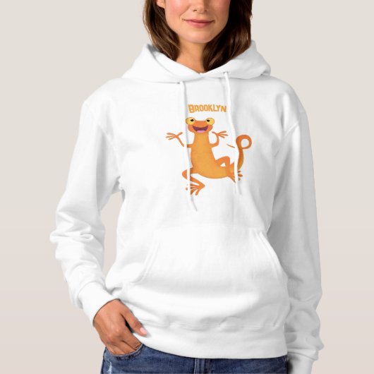 Pull À Capuche Joli triton orangé joyeux (Devant)