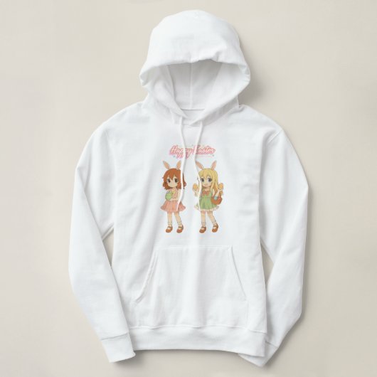 Pull À Capuche Jolies filles lapins de Pâques d'anime (Design devant)