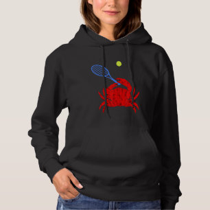 Pull À Capuche Joueur de tennis de crabe rouge Raquette de coquil