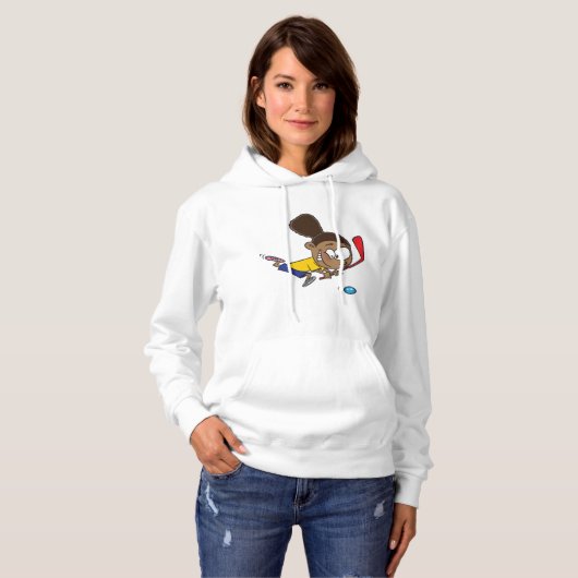 Pull À Capuche Joueuse de hockey féminin (Devant entier)