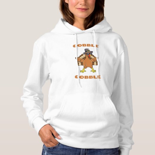 Pull À Capuche Jour de l'Action de grâces Gobble Turquie Trot Fun (Devant)