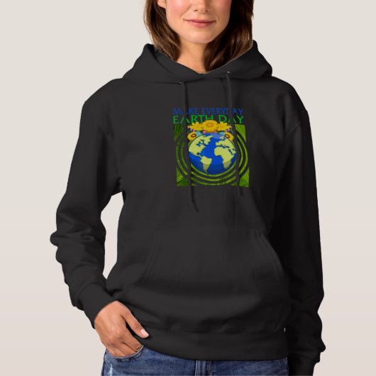 Pull À Capuche Jour des terres De l'environnement Enregistrer Fle (Devant)