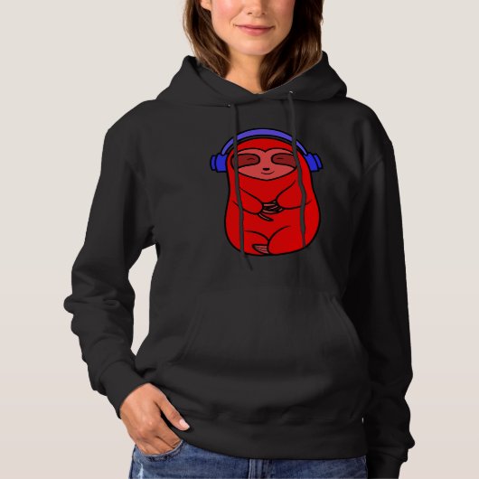 Pull À Capuche Joy Red Sloth Écouter De La Musique (Devant)