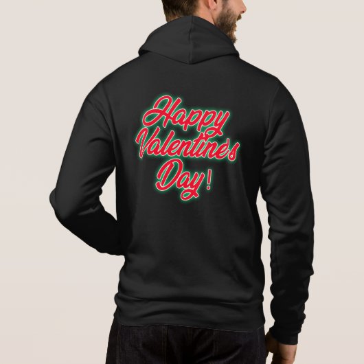 Pull À Capuche Joyeuse Saint-Valentin Néon Design-23692 (Dos)