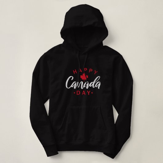 Pull À Capuche Joyeuses Fête du Canada Feuille d'érable Drapeau c (Design devant)