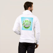 Pull À Capuche Joyeuses Pâques avec fleurs printanières-23180 (Dos entier)