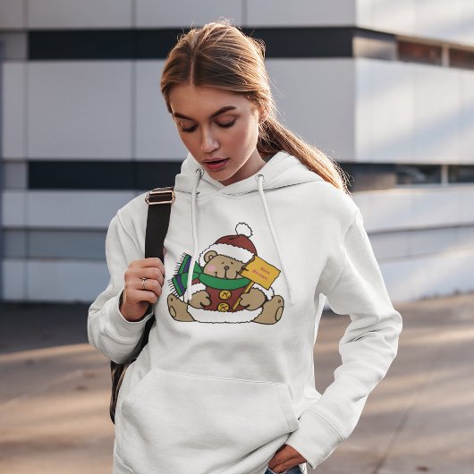 Pull À Capuche Joyeuses vacances Ours de Noël