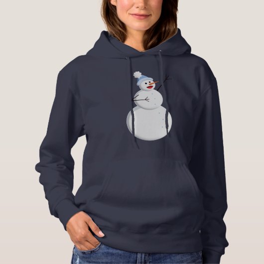 Pull À Capuche Joyeux Noël de bonhomme de neige (Devant)