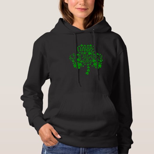 Pull À Capuche Joyeux St Patrick S Day Shamrock Clover Hommes Fem (Devant)