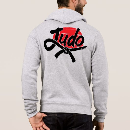 Pull À Capuche Judo Brush Script and Black Belt – Rising Sun (Dos)