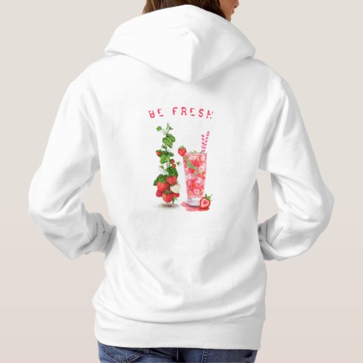 Pull À Capuche Jus de fraise frais Boisson Cool - Fruits d'été (Dos)