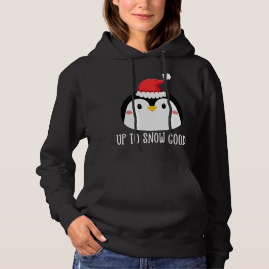 Pull À Capuche Jusqu'à la neige bonne visage Penguin Père Noël mi (Devant)