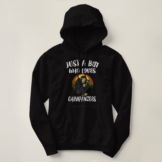 Pull À Capuche Juste Un Garçon Qui Aime Les Chimpanzés Cadeau (Design devant)
