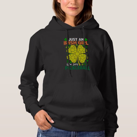Pull À Capuche Juste une fille irlandaise qui aime Pickleball Sai (Devant)