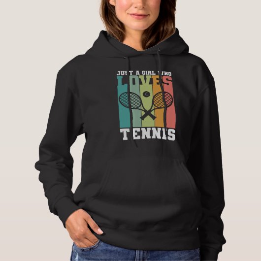 Pull À Capuche Juste une fille qui aime le tennis | Cadeau du jou (Devant)