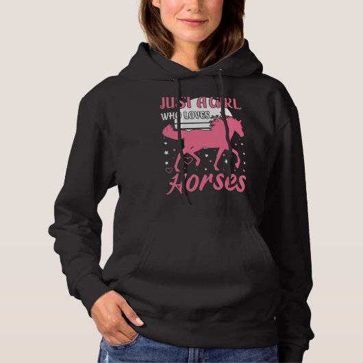 Pull À Capuche Juste Une Fille Qui Aime Les Chevaux Chevaux 2 (Devant)
