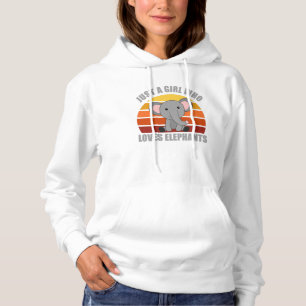 Pull À Capuche Juste une fille qui aime les éléphants mignons ani