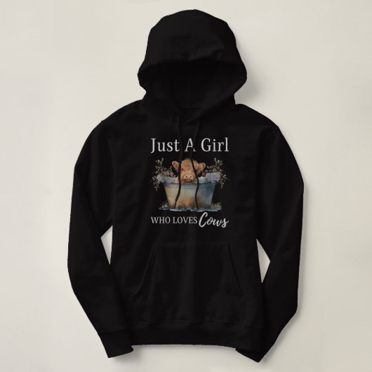 Pull À Capuche Juste Une Fille Qui Aime Les Vaches Highland Cow D (Design devant)