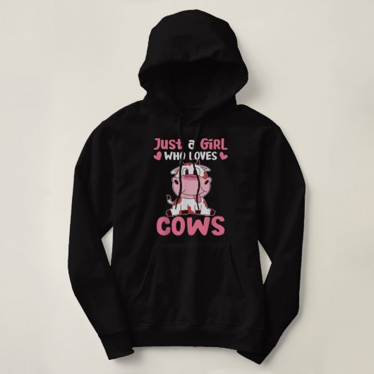 Pull À Capuche Juste une fille qui aime vaches vaches louveteur F (Design devant)