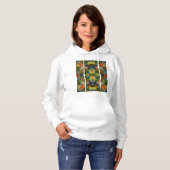 Pull À Capuche Kaléidoscope de plumes d'inséparable (Devant entier)