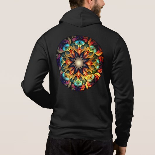 Pull À Capuche Kaleidoscope Mandala Flower Design-23091 (Dos)
