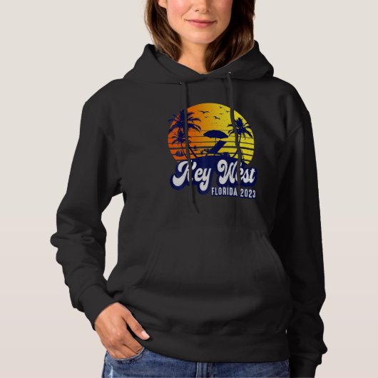Pull À Capuche Key West 2023 Florida Sunset Beach Retro (Devant)