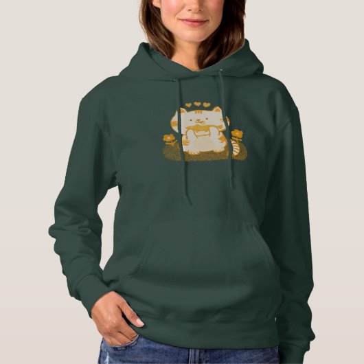 Pull À Capuche Kitty et poisson (Devant)