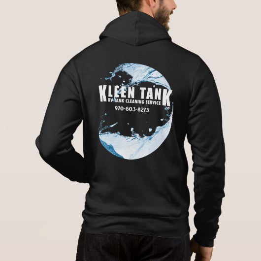 Pull À Capuche Kleen Tank Blue w/ Back Design Zip Front Hoodie (Dos)