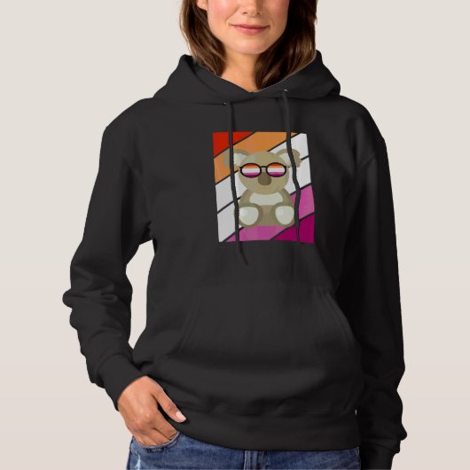 Pull À Capuche Koala avec la fierté drapeau lesbien LGBTQ Fier al (Devant)
