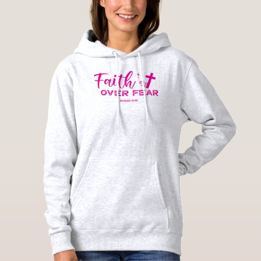 Pull À Capuche La Foi Plus Forte que la Peur Chrétien (Devant)