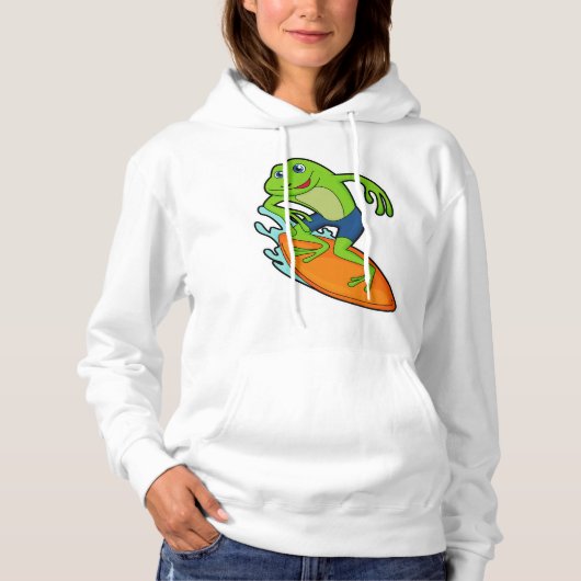 Pull À Capuche La grenouille comme surfeur avec Surfer (Devant)