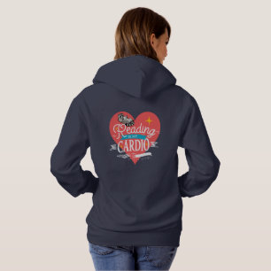 Pull À Capuche La lecture est mon cardio Raccoon Rouge à coeur