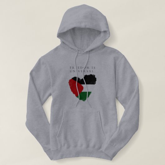 Pull À Capuche « La liberté est universelle » avec le drapeau cœu (Design devant)