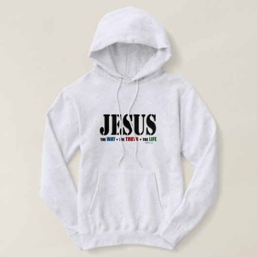 Pull À Capuche La vie de vérité de manière de Jésus (Design devant)