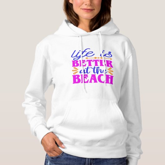 Pull À Capuche La vie est meilleure à la plage Amateur de plage d (Devant)