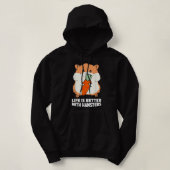 Pull À Capuche La Vie Est Meilleure Avec Les Hamsters (Design devant)
