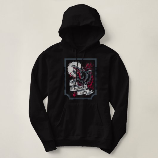 Pull À Capuche L'agneau abattu - Tête de loup - Bière  (Design devant)