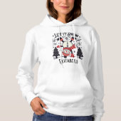 Pull À Capuche Laisser neiger Sophistiqué Arbre de Noël & Snowman (Devant)